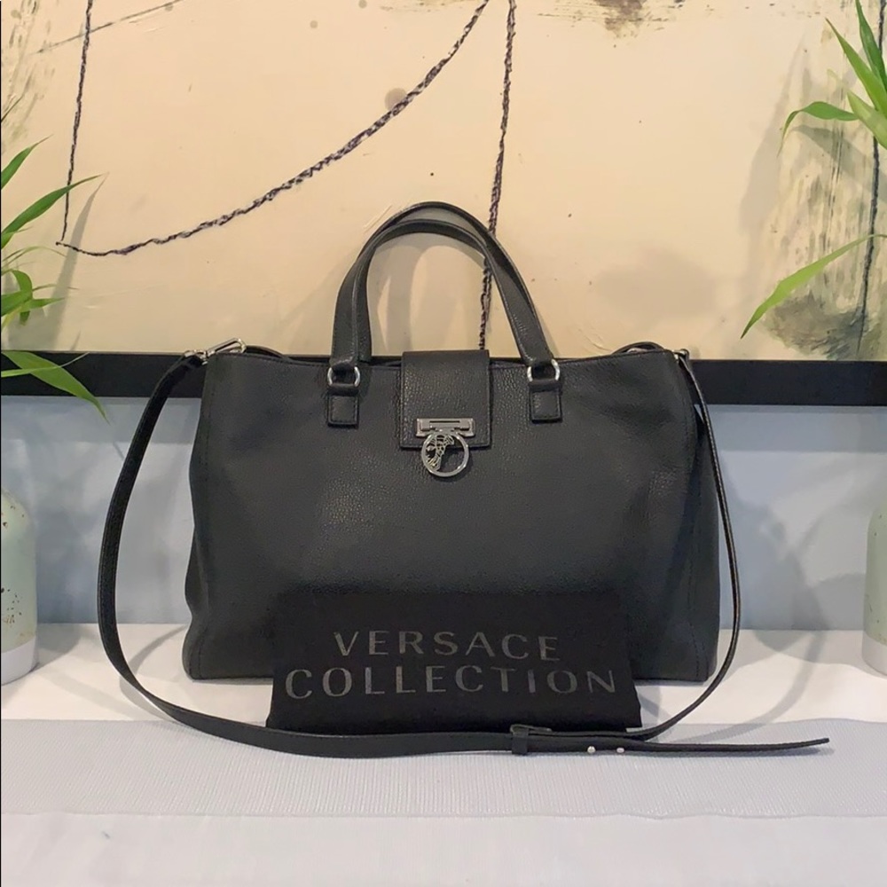 EUC Authentic Versace Leather Grain Bag
